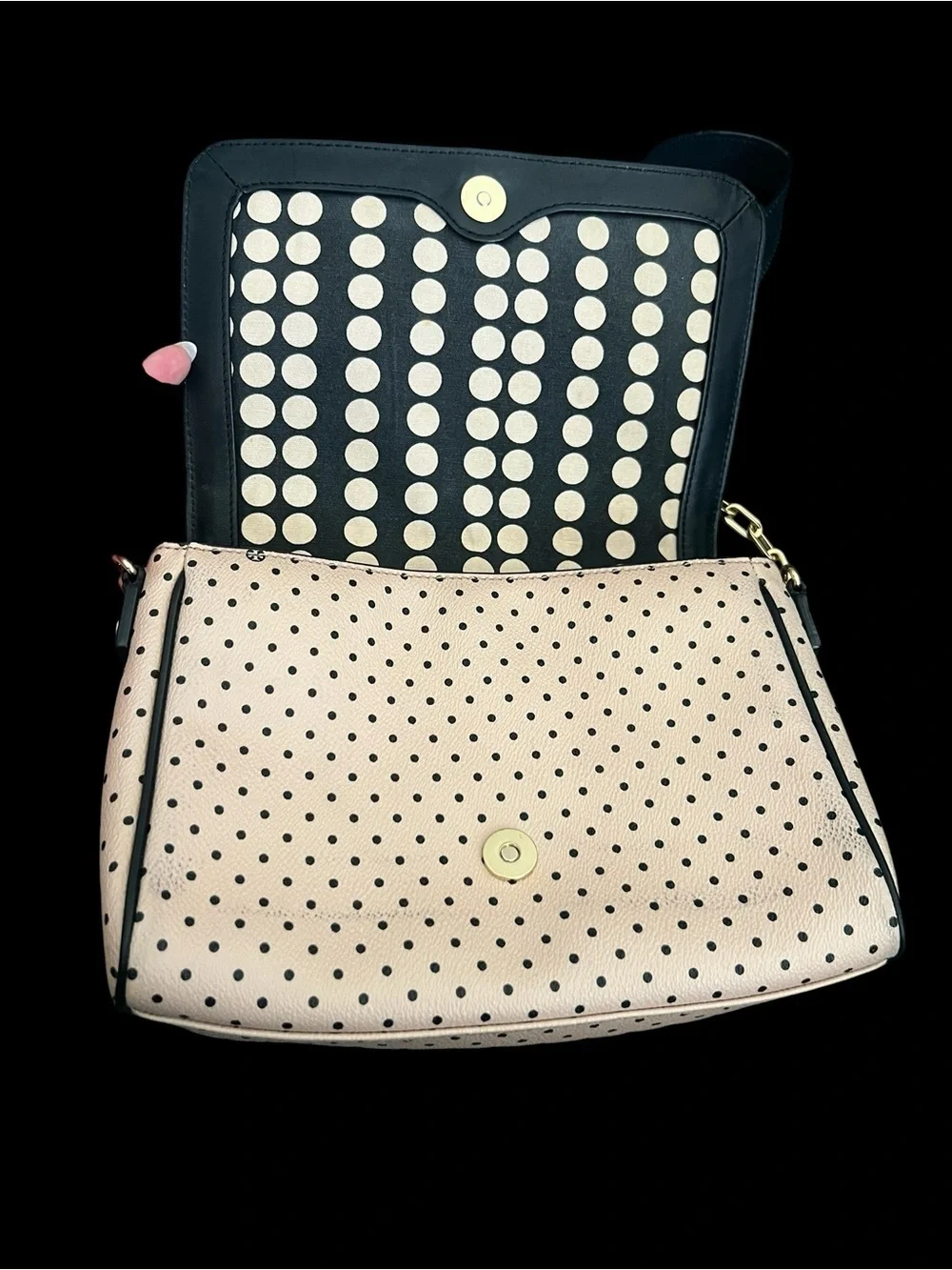 TORY BURCH Dot Pattern Flap Shoulder Bag